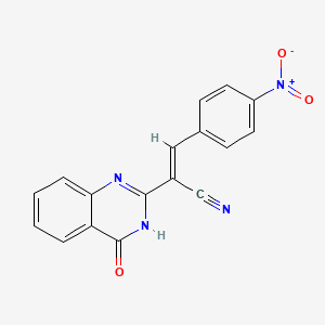 molecular formula C17H10N4O3 B3728037 3-(4-nitrophenyl)-2-(4-oxo-3,4-dihydro-2-quinazolinyl)acrylonitrile 