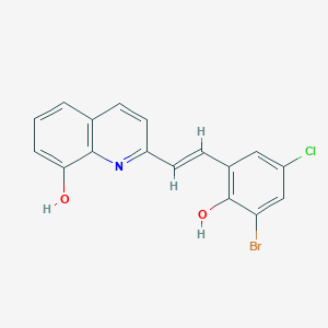 molecular formula C17H11BrClNO2 B3728044 2-[2-(3-bromo-5-chloro-2-hydroxyphenyl)vinyl]-8-quinolinol 