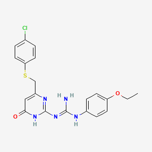 molecular formula C20H20ClN5O2S B3728051 N''-(6-{[(4-chlorophenyl)thio]methyl}-4-oxo-1,4-dihydro-2-pyrimidinyl)-N-(4-ethoxyphenyl)guanidine 