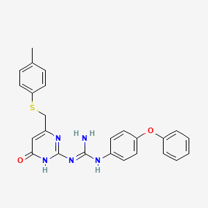 molecular formula C25H23N5O2S B3728056 N-(6-{[(4-methylphenyl)thio]methyl}-4-oxo-1,4-dihydro-2-pyrimidinyl)-N''-(4-phenoxyphenyl)guanidine 
