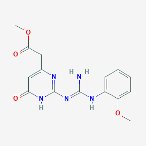 methyl [2-({amino[(2-methoxyphenyl)imino]methyl}amino)-6-oxo-3,6-dihydro-4-pyrimidinyl]acetate