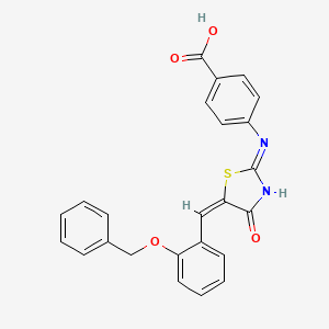 molecular formula C24H18N2O4S B3728072 4-({5-[2-(benzyloxy)benzylidene]-4-oxo-1,3-thiazolidin-2-ylidene}amino)benzoic acid 