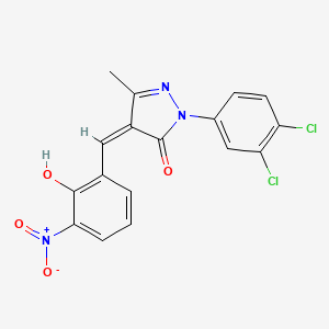 molecular formula C17H11Cl2N3O4 B3728087 2-(3,4-dichlorophenyl)-4-(2-hydroxy-3-nitrobenzylidene)-5-methyl-2,4-dihydro-3H-pyrazol-3-one 