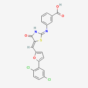 molecular formula C21H12Cl2N2O4S B3728095 3-[(5-{[5-(2,5-dichlorophenyl)-2-furyl]methylene}-4-oxo-1,3-thiazolidin-2-ylidene)amino]benzoic acid 