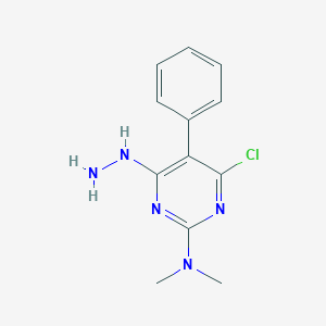 molecular formula C12H14ClN5 B372810 (4-Chloro-6-hydrazino-5-phenyl-pyrimidin-2-yl)-dimethyl-amine CAS No. 65942-57-6