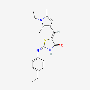 molecular formula C20H23N3OS B3728112 5-[(1-ethyl-2,5-dimethyl-1H-pyrrol-3-yl)methylene]-2-[(4-ethylphenyl)imino]-1,3-thiazolidin-4-one 