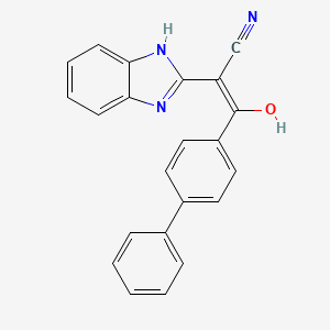 molecular formula C22H15N3O B3728136 3-(4-biphenylyl)-2-(1,3-dihydro-2H-benzimidazol-2-ylidene)-3-oxopropanenitrile 