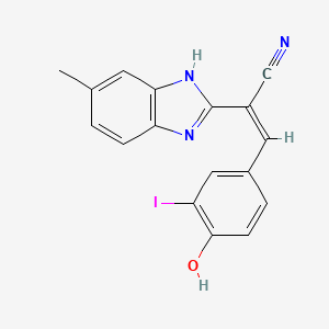 molecular formula C17H12IN3O B3728139 3-(4-hydroxy-3-iodophenyl)-2-(5-methyl-1H-benzimidazol-2-yl)acrylonitrile 