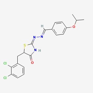 molecular formula C20H19Cl2N3O2S B3728143 4-isopropoxybenzaldehyde [5-(2,3-dichlorobenzyl)-4-oxo-1,3-thiazolidin-2-ylidene]hydrazone 