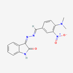 molecular formula C17H15N5O3 B3728152 4-(dimethylamino)-3-nitrobenzaldehyde (2-oxo-1,2-dihydro-3H-indol-3-ylidene)hydrazone 