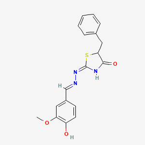 molecular formula C18H17N3O3S B3728155 4-hydroxy-3-methoxybenzaldehyde (5-benzyl-4-oxo-1,3-thiazolidin-2-ylidene)hydrazone 
