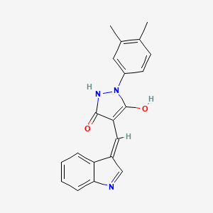 molecular formula C20H17N3O2 B3728165 1-(3,4-dimethylphenyl)-4-(1H-indol-3-ylmethylene)-3,5-pyrazolidinedione 