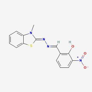 molecular formula C15H12N4O3S B3728174 2-hydroxy-3-nitrobenzaldehyde (3-methyl-1,3-benzothiazol-2(3H)-ylidene)hydrazone 