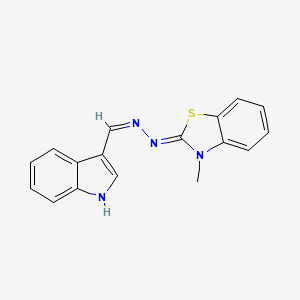 molecular formula C17H14N4S B3728180 1H-indole-3-carbaldehyde (3-methyl-1,3-benzothiazol-2(3H)-ylidene)hydrazone 