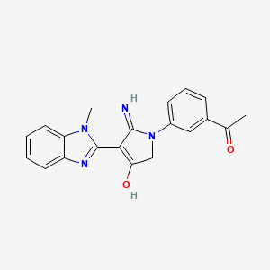 molecular formula C20H18N4O2 B3728197 1-(3-acetylphenyl)-5-amino-4-(1-methyl-1H-benzimidazol-2-yl)-1,2-dihydro-3H-pyrrol-3-one 