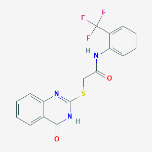 molecular formula C17H12F3N3O2S B3728200 2-[(4-oxo-3,4-dihydro-2-quinazolinyl)thio]-N-[2-(trifluoromethyl)phenyl]acetamide 