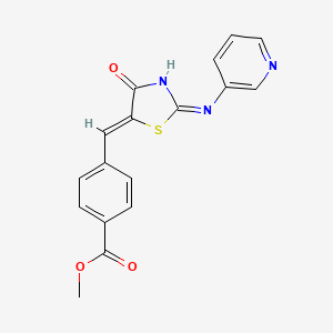 molecular formula C17H13N3O3S B3728223 methyl 4-{[4-oxo-2-(3-pyridinylamino)-1,3-thiazol-5(4H)-ylidene]methyl}benzoate 