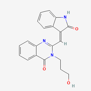 3-(3-hydroxypropyl)-2-[(2-oxo-1,2-dihydro-3H-indol-3-ylidene)methyl]-4(3H)-quinazolinone