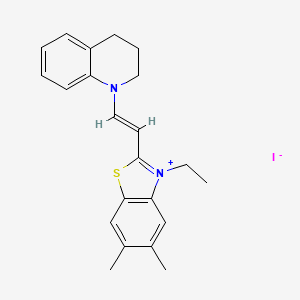 2-[2-(3,4-dihydro-1(2H)-quinolinyl)vinyl]-3-ethyl-5,6-dimethyl-1,3-benzothiazol-3-ium iodide