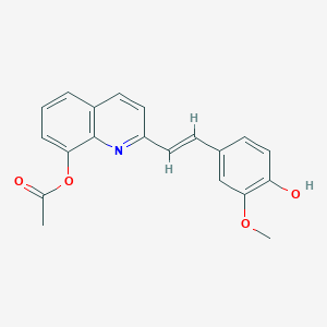 molecular formula C20H17NO4 B3728256 2-[2-(4-hydroxy-3-methoxyphenyl)vinyl]-8-quinolinyl acetate 