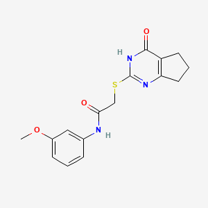 molecular formula C16H17N3O3S B3728266 N-(3-methoxyphenyl)-2-[(4-oxo-4,5,6,7-tetrahydro-3H-cyclopenta[d]pyrimidin-2-yl)thio]acetamide 