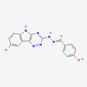 molecular formula C16H11BrN6O B3728277 4-hydroxybenzaldehyde (8-bromo-5H-[1,2,4]triazino[5,6-b]indol-3-yl)hydrazone 