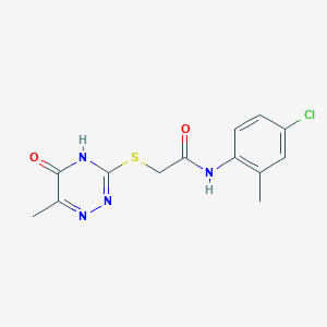 molecular formula C13H13ClN4O2S B3728283 N-(4-chloro-2-methylphenyl)-2-[(6-methyl-5-oxo-4,5-dihydro-1,2,4-triazin-3-yl)thio]acetamide 