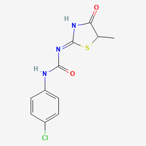 molecular formula C11H10ClN3O2S B3728289 N-(4-chlorophenyl)-N'-(5-methyl-4-oxo-4,5-dihydro-1,3-thiazol-2-yl)urea 
