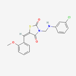 molecular formula C18H15ClN2O3S B3728357 3-{[(3-chlorophenyl)amino]methyl}-5-(2-methoxybenzylidene)-1,3-thiazolidine-2,4-dione 