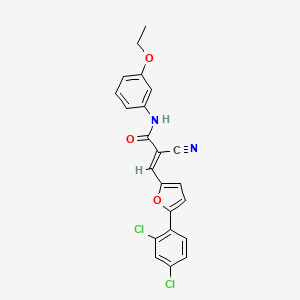 molecular formula C22H16Cl2N2O3 B3728367 2-cyano-3-[5-(2,4-dichlorophenyl)-2-furyl]-N-(3-ethoxyphenyl)acrylamide 