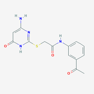 molecular formula C14H14N4O3S B3728382 N-(3-acetylphenyl)-2-[(4-amino-6-oxo-1,6-dihydro-2-pyrimidinyl)thio]acetamide 