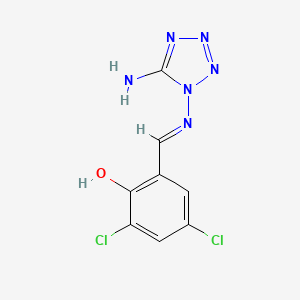 2-{[(5-amino-1H-tetrazol-1-yl)imino]methyl}-4,6-dichlorophenol