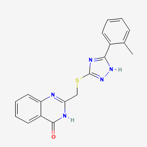 molecular formula C18H15N5OS B3728406 2-({[5-(2-methylphenyl)-4H-1,2,4-triazol-3-yl]thio}methyl)-4(3H)-quinazolinone 