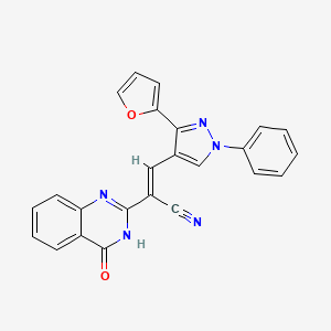 molecular formula C24H15N5O2 B3728410 3-[3-(2-furyl)-1-phenyl-1H-pyrazol-4-yl]-2-(4-oxo-3,4-dihydro-2-quinazolinyl)acrylonitrile 