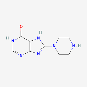 molecular formula C9H12N6O B3728429 8-(1-piperazinyl)-1,9-dihydro-6H-purin-6-one 