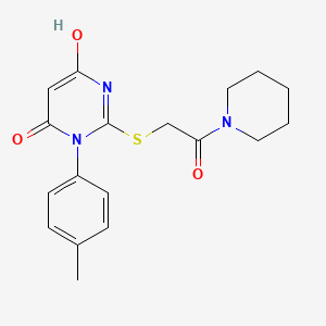 molecular formula C18H21N3O3S B3728443 6-hydroxy-3-(4-methylphenyl)-2-{[2-oxo-2-(1-piperidinyl)ethyl]thio}-4(3H)-pyrimidinone 