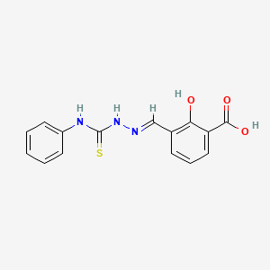 molecular formula C15H13N3O3S B3728457 3-[2-(anilinocarbonothioyl)carbonohydrazonoyl]-2-hydroxybenzoic acid 