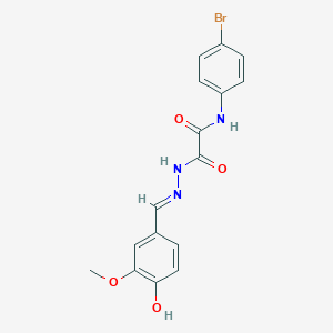 molecular formula C16H14BrN3O4 B3728466 N-(4-bromophenyl)-2-[2-(4-hydroxy-3-methoxybenzylidene)hydrazino]-2-oxoacetamide 