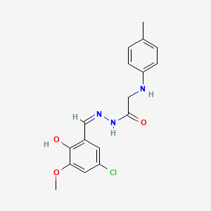 molecular formula C17H18ClN3O3 B3728488 N'-(5-chloro-2-hydroxy-3-methoxybenzylidene)-2-[(4-methylphenyl)amino]acetohydrazide 