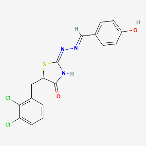 molecular formula C17H13Cl2N3O2S B3728495 4-hydroxybenzaldehyde [5-(2,3-dichlorobenzyl)-4-oxo-1,3-thiazolidin-2-ylidene]hydrazone 