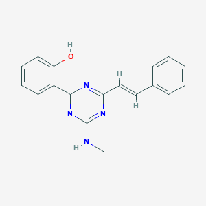 molecular formula C18H16N4O B3728501 2-[4-(methylamino)-6-(2-phenylvinyl)-1,3,5-triazin-2-yl]phenol 