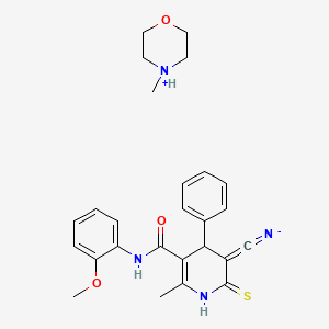 molecular formula C26H30N4O3S B3728524 5-cyano-6-mercapto-N-(2-methoxyphenyl)-2-methyl-4-phenyl-1,4-dihydro-3-pyridinecarboxamide - 4-methylmorpholine (1:1) 