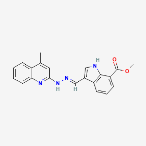 molecular formula C21H18N4O2 B3728525 methyl 3-[2-(4-methyl-2-quinolinyl)carbonohydrazonoyl]-1H-indole-7-carboxylate 