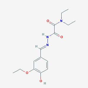 molecular formula C15H21N3O4 B3728532 2-[2-(3-ethoxy-4-hydroxybenzylidene)hydrazino]-N,N-diethyl-2-oxoacetamide 