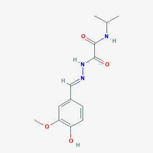 molecular formula C13H17N3O4 B3728540 2-[2-(4-hydroxy-3-methoxybenzylidene)hydrazino]-N-isopropyl-2-oxoacetamide 