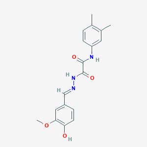 molecular formula C18H19N3O4 B3728548 N-(3,4-dimethylphenyl)-2-[2-(4-hydroxy-3-methoxybenzylidene)hydrazino]-2-oxoacetamide 