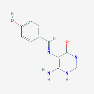 6-amino-5-[(4-hydroxyphenyl)methylideneamino]-1H-pyrimidin-4-one
