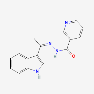 molecular formula C16H14N4O B3728555 N'-[1-(1H-indol-3-yl)ethylidene]nicotinohydrazide 