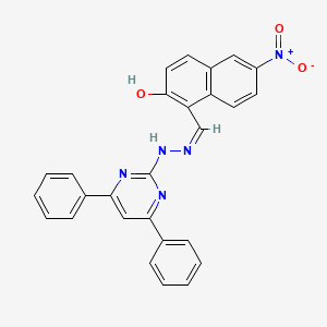 molecular formula C27H19N5O3 B3728560 2-hydroxy-6-nitro-1-naphthaldehyde (4,6-diphenyl-2-pyrimidinyl)hydrazone 