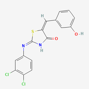 molecular formula C16H10Cl2N2O2S B3728564 2-[(3,4-dichlorophenyl)imino]-5-(3-hydroxybenzylidene)-1,3-thiazolidin-4-one 